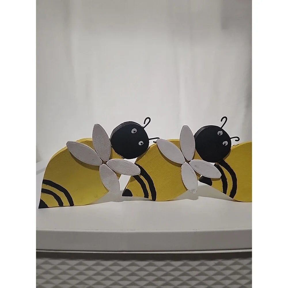 Bumble Bee hand cut and painted wooden yard decorations
